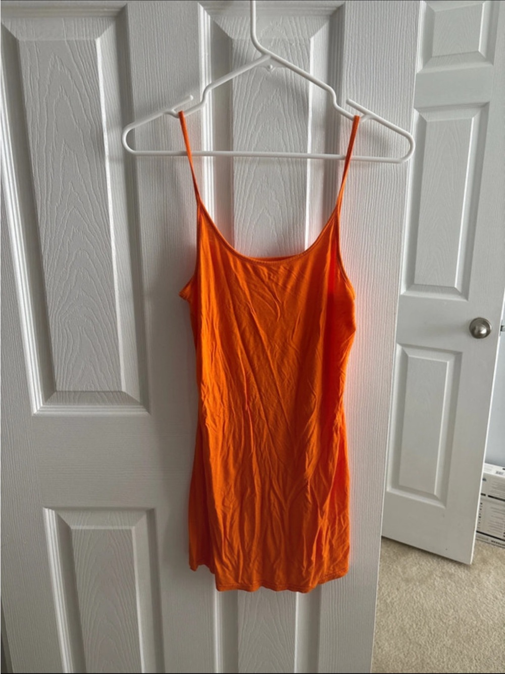 Orange Spaghetti Strap Slip Dress - Unbranded